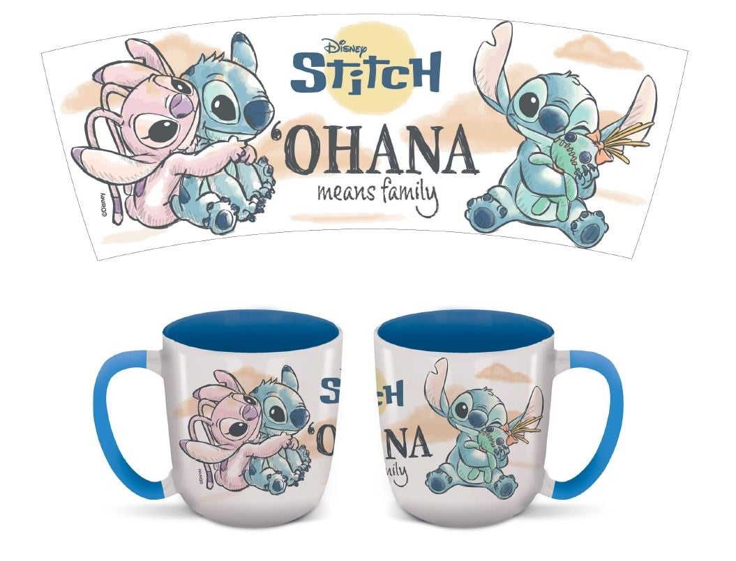 STITCH & ANGEL - Ohana - Mug Elite Intérieur Coloré - 384ml