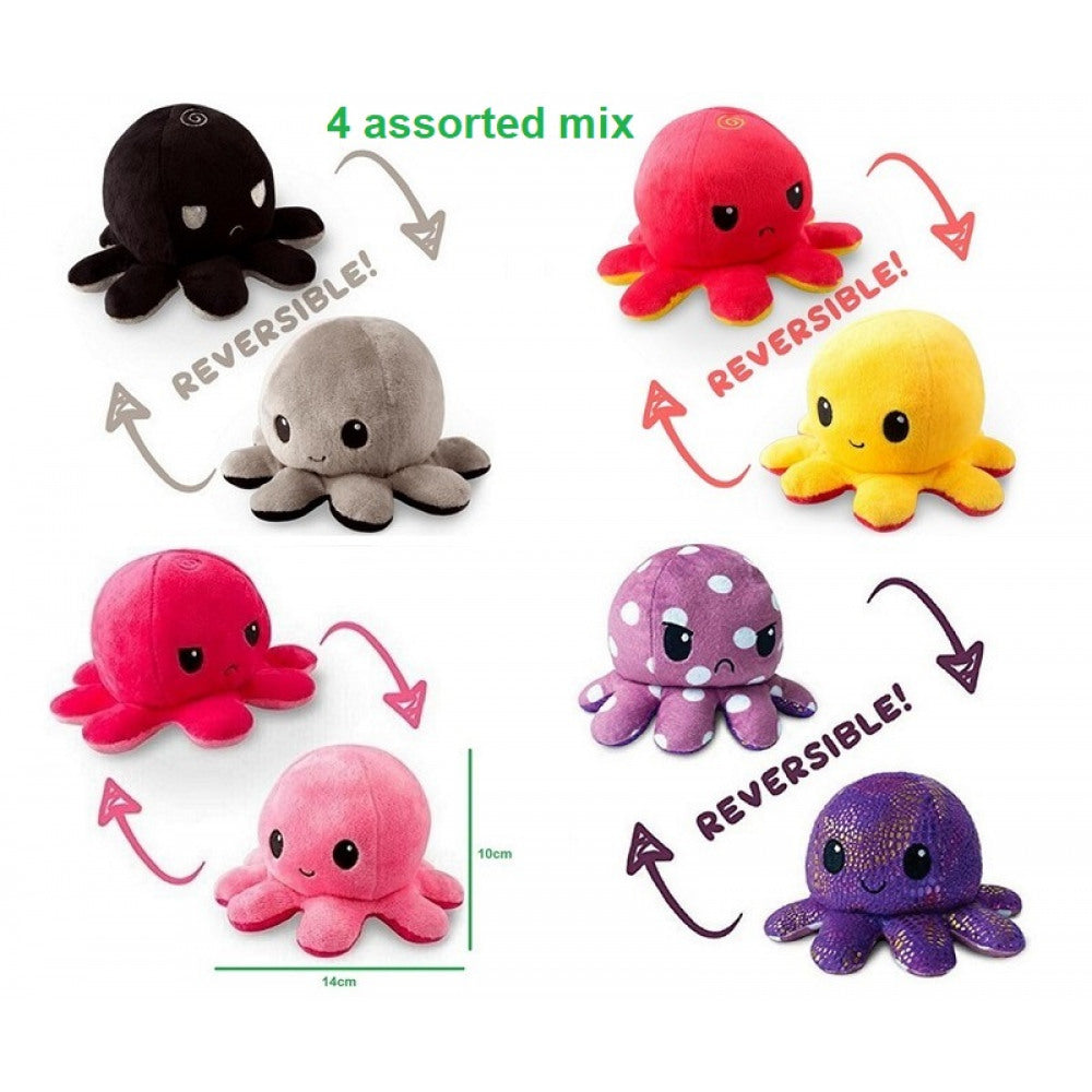 Peluche Pieuvre réversible bicolore emoji