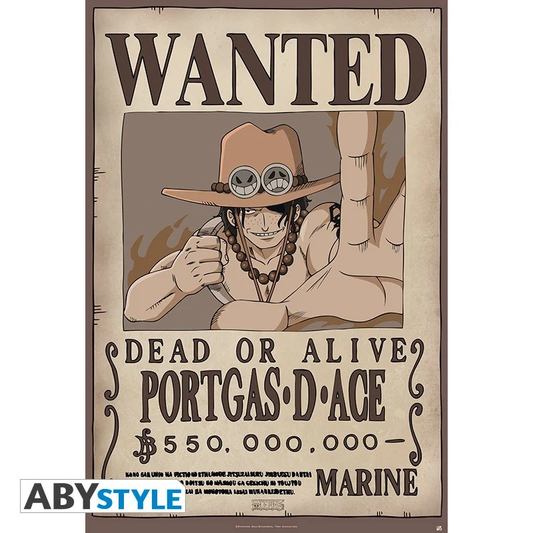 ONE PIECE - Poster 91X61 - Wanted Ace