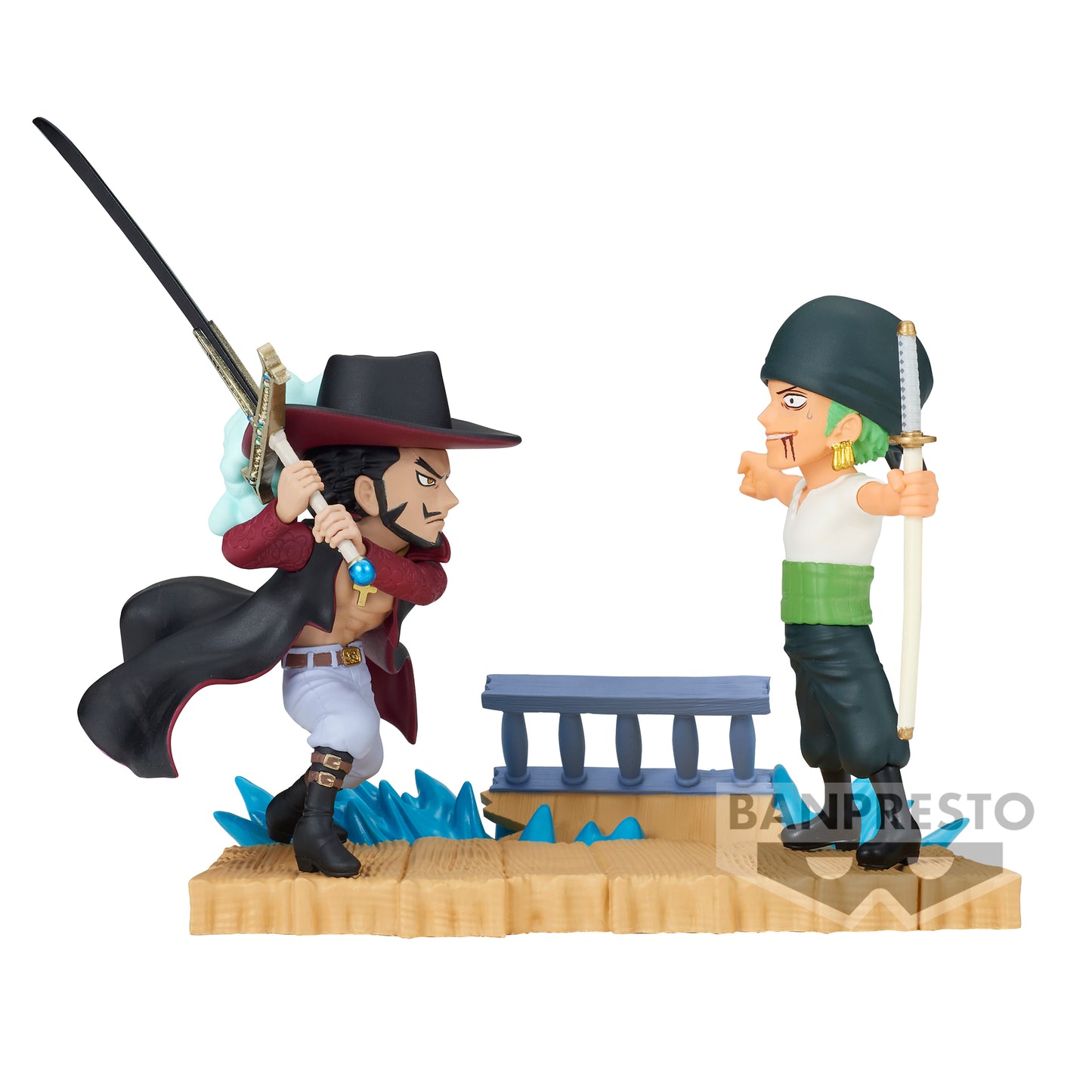 ONE PIECE - Zoro VS Mihawk - Figurine WCF Log Stories 7cm