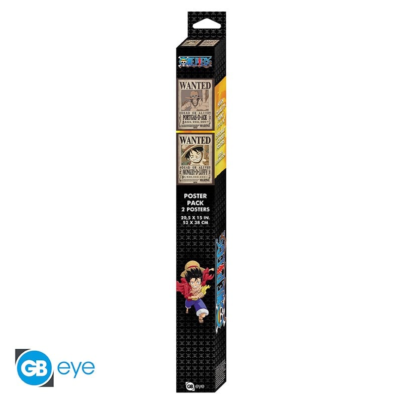 ONE PIECE - Wanted Luffy & Ace - Set de 2 posters '52x38'