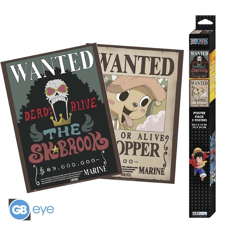 ONE PIECE - Wanted Chopper & Brook - Set de 2 posters '52x38'