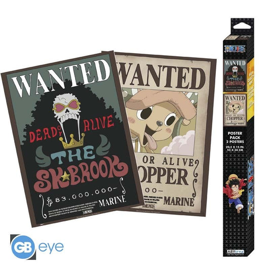 ONE PIECE - Wanted Chopper & Brook - Set de 2 posters '52x38'