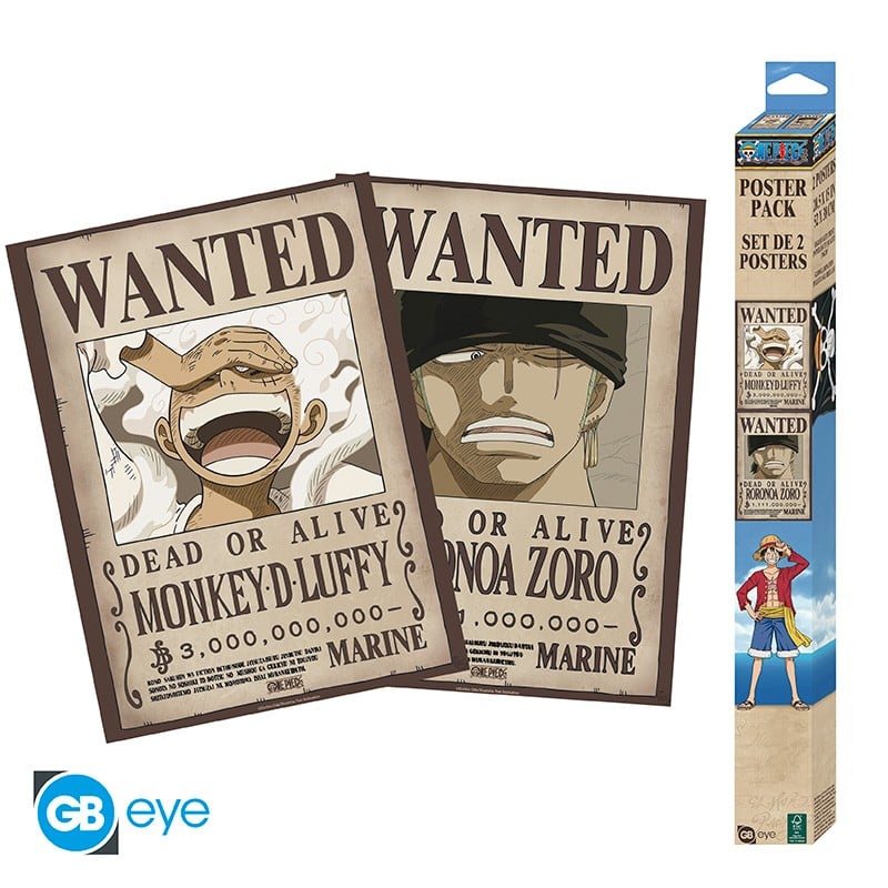 ONE PIECE - Wanted Luffy & Zoro - Set de 2 posters '52x38'