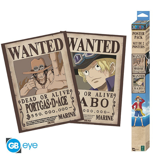 ONE PIECE - Wanted Sabo & Ace - Set de 2 posters '52x38'