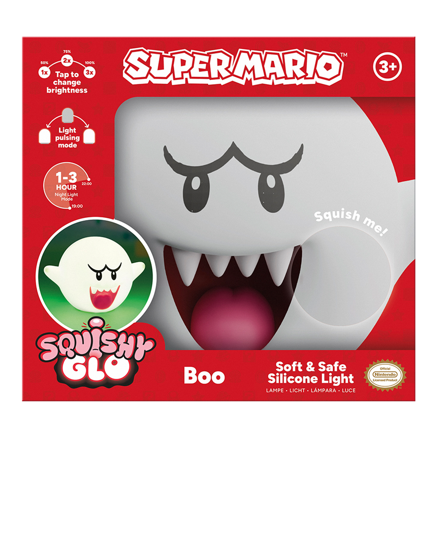 SUPER MARIO - Boo - Lampe en Silicone 'SquishyGlo' Rechargeable 15cm