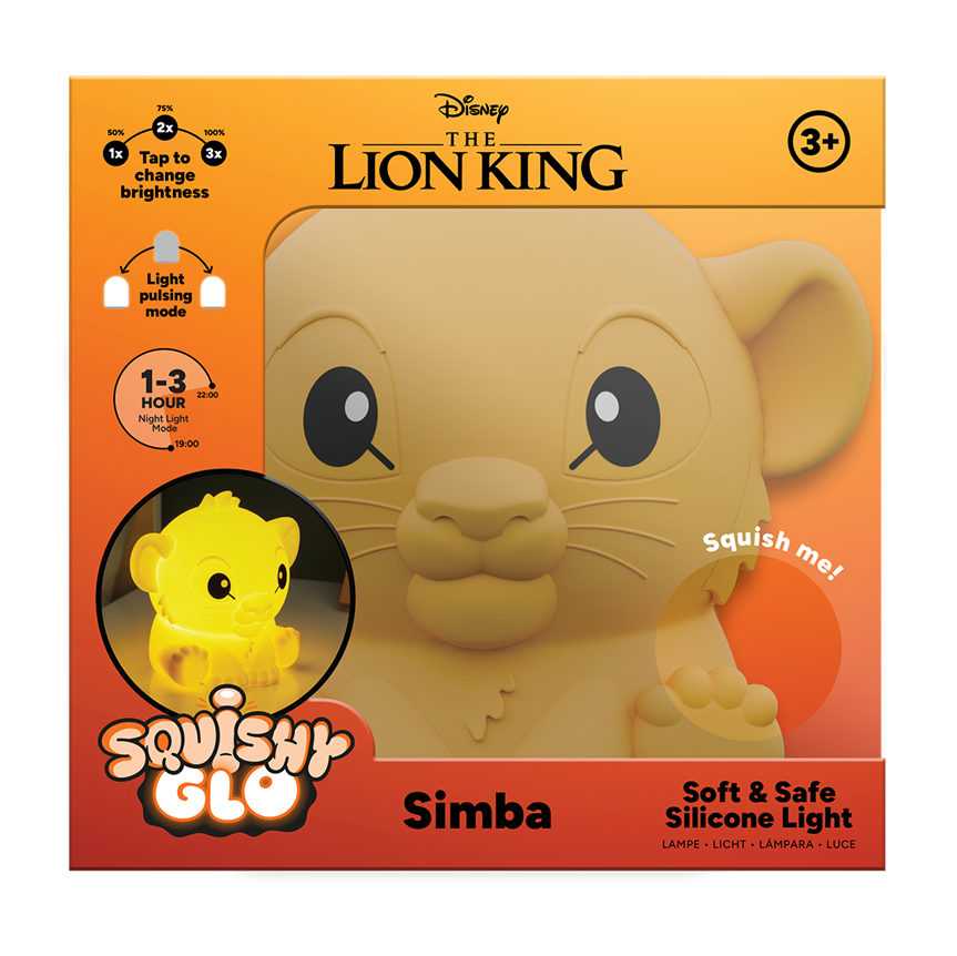 ROI LION - Simba - Lampe en Silicone 'SquishyGlo' Rechargeable 15cm